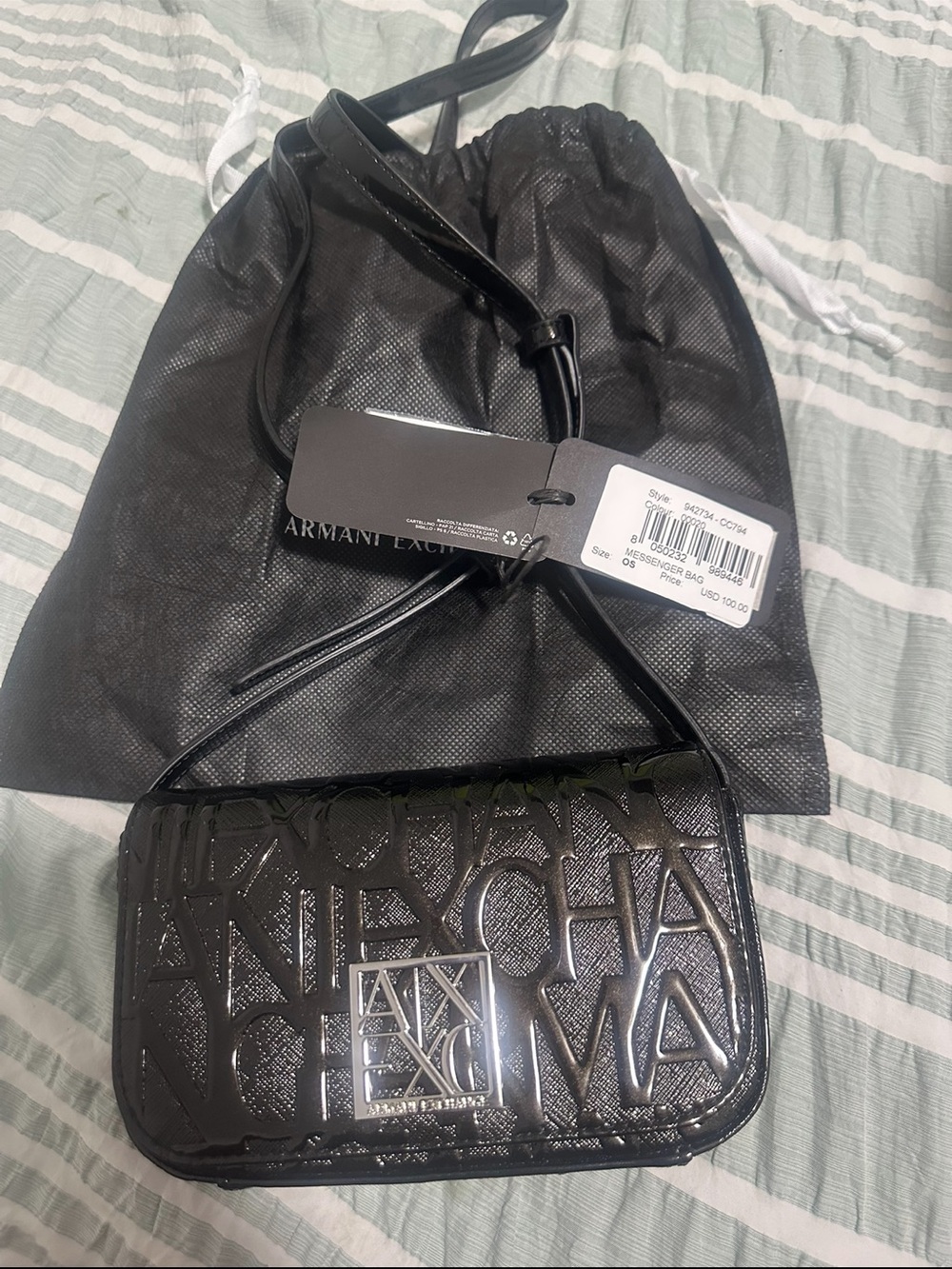 NWT Armani Exchange Liz Embossed Logo Crossbody Bag